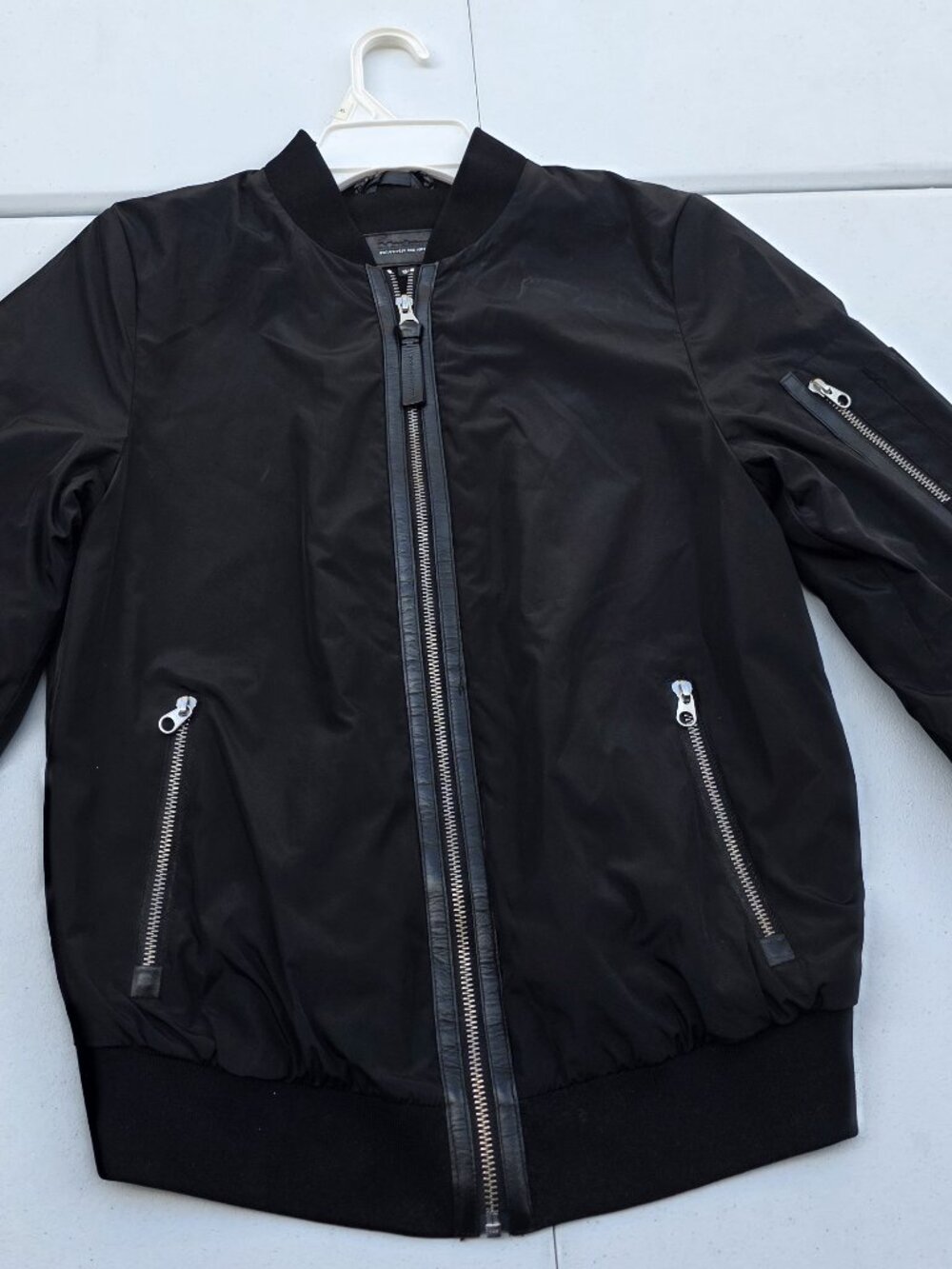 Mackage x Aritzia Cara Bomber Jacket XS Black Leather Trim